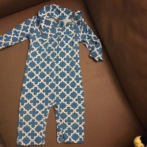 Teal Kate Quinn organic romper long sleeve